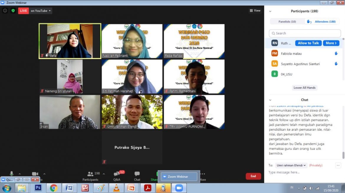 PGSD UNIMED GELAR WEBINAR PGSD FAIR DENGAN MENGANGKAT TEMA “GURU IDEAL DI ERA NEW NORMAL”