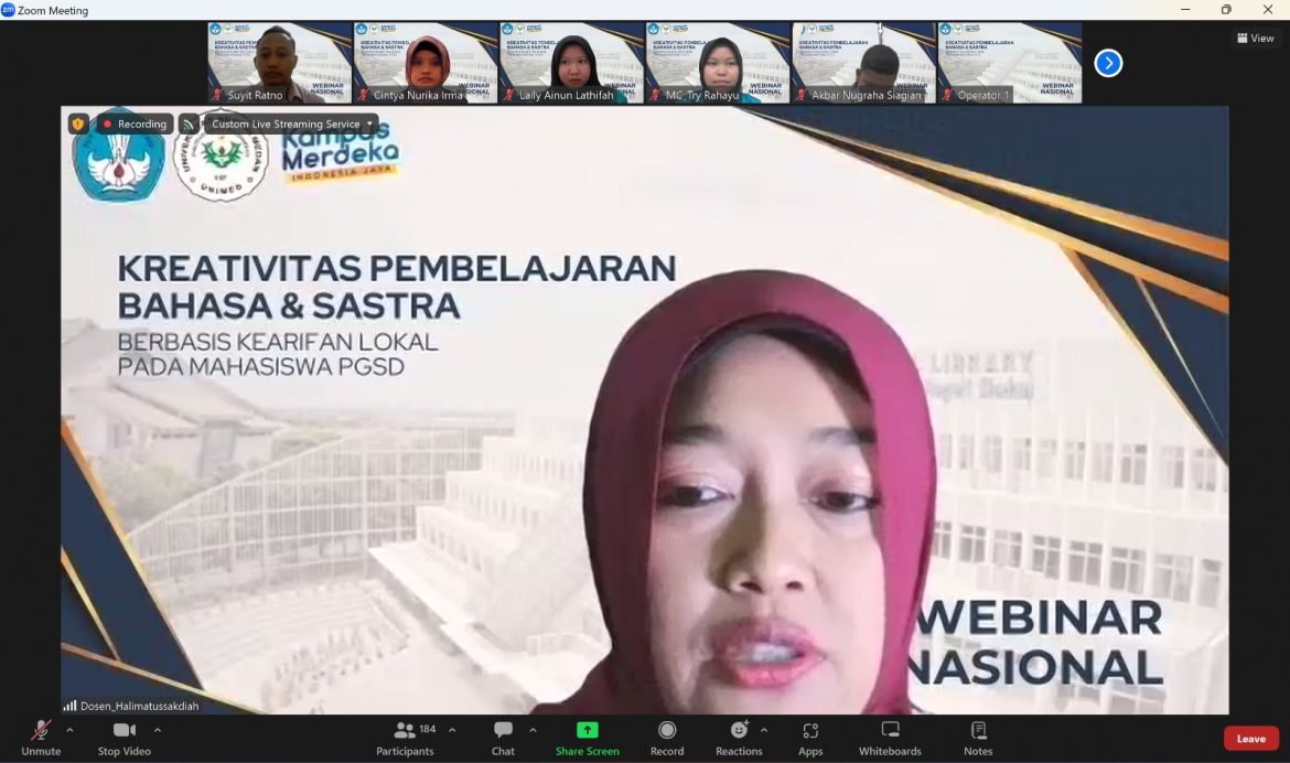 PGSD Unimed Gelar Webinar Kreativitas Pembelajaran Bahasa dan Sastra Berbasis Kearifan Lokal